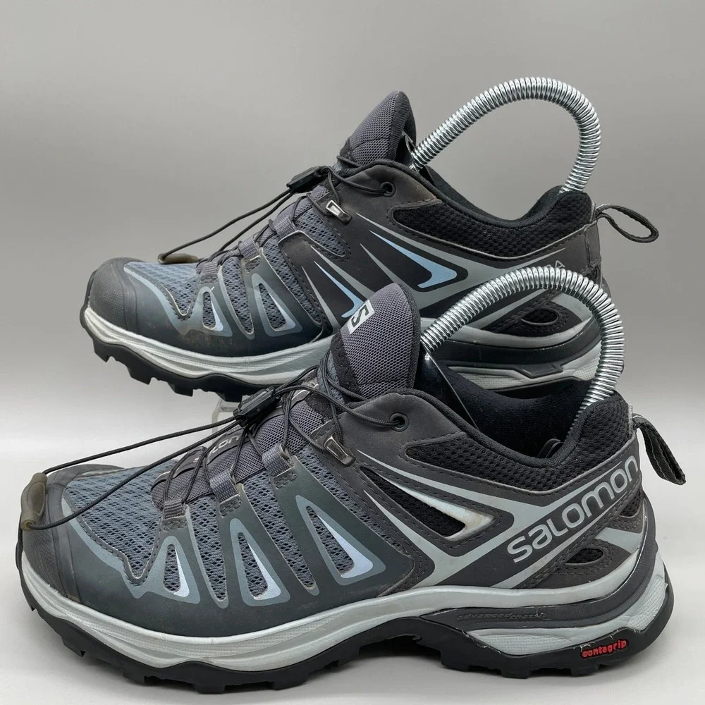 Salomon X Ultra 3 Hiking Shoes Womens 6 Grey Black Trail Running Low Top